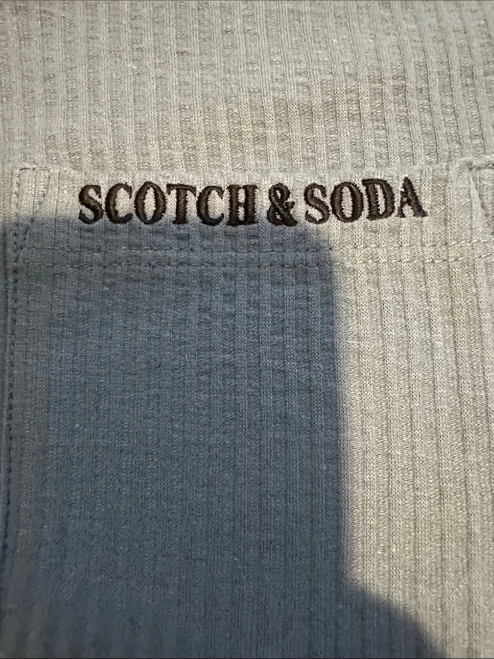 Scotch & Soda Light Blue Ribbed Polo with Chest Pocket